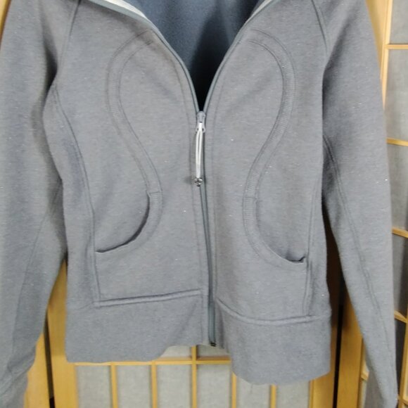 Lululemon Full Zip Scuba Hooded Jacket Grey Sparkle Size 4 - Picture 8 of 12